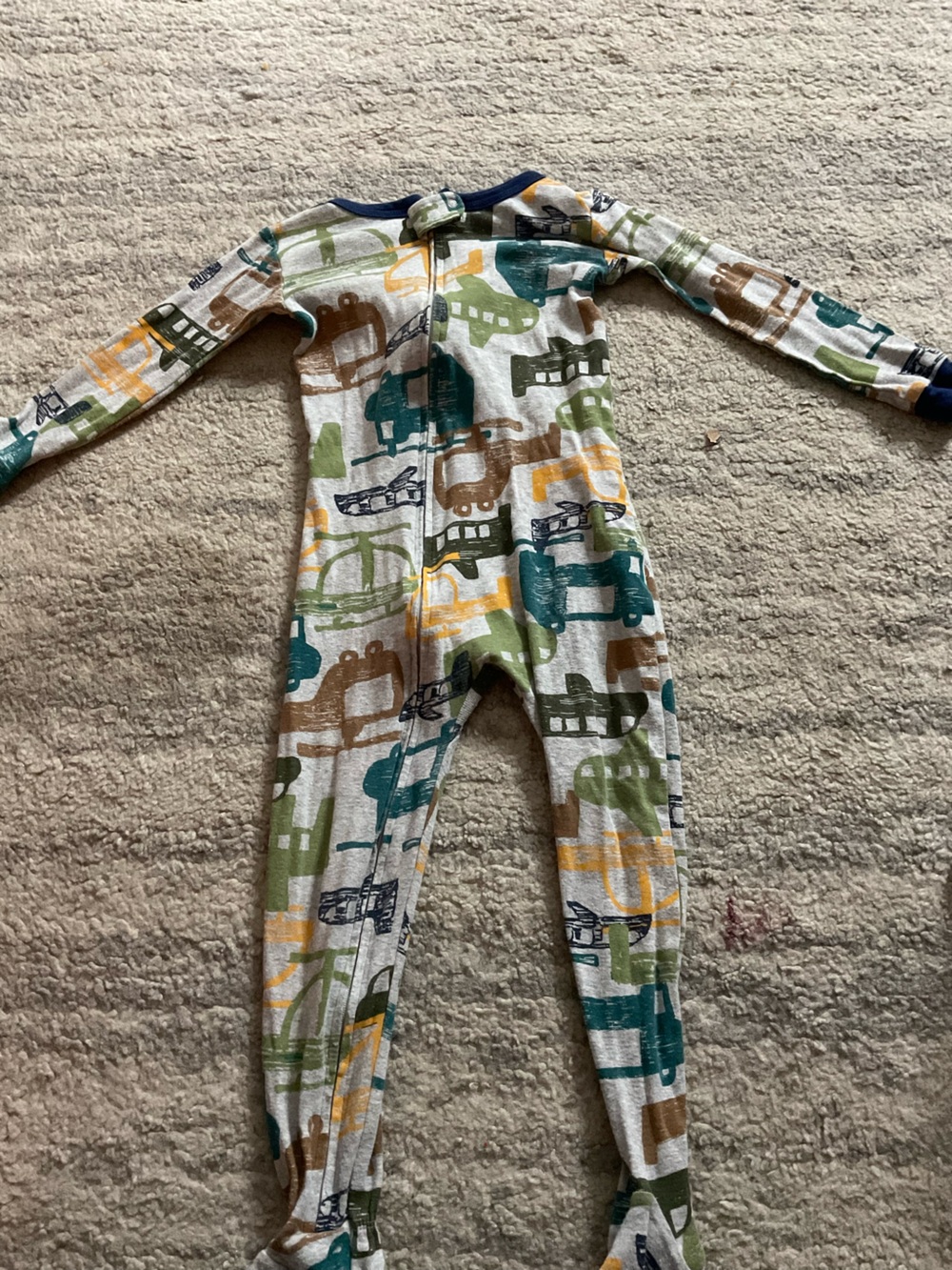 Carter's Long Sleeve Footed Pajamas with Multi-Color Truck Print